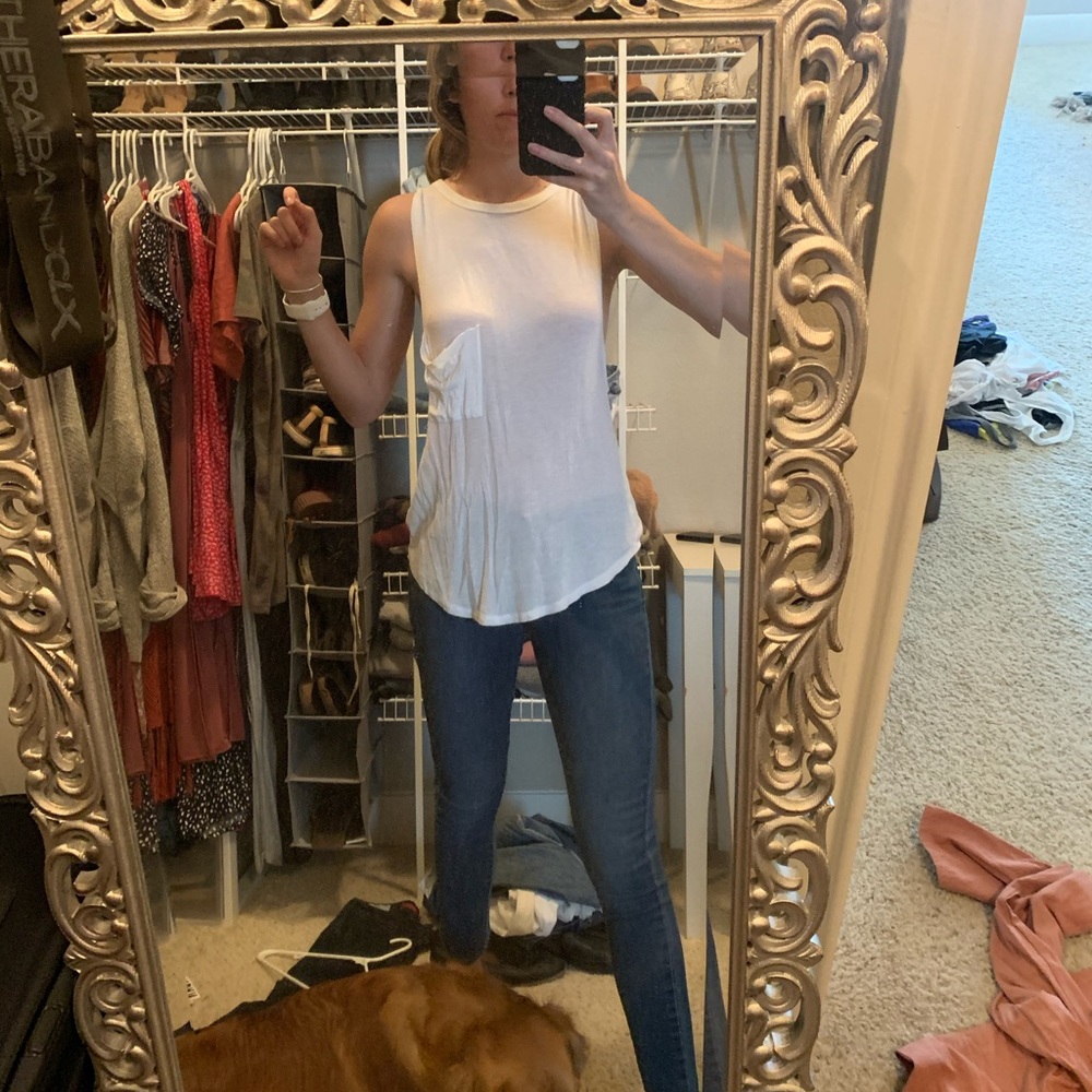 White flowy tank